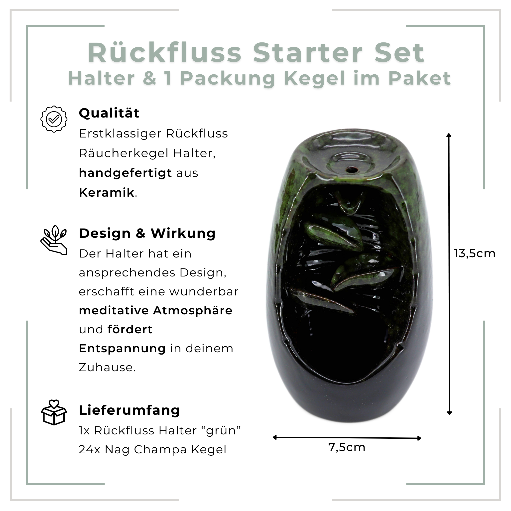 Rückfluss Räucherkegel Starter Set