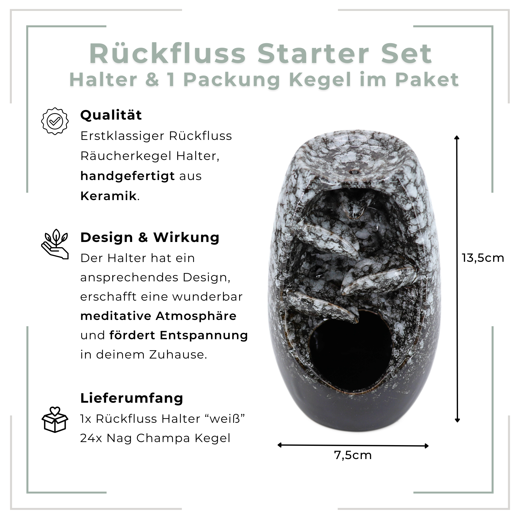 Rückfluss Räucherkegel Starter Set