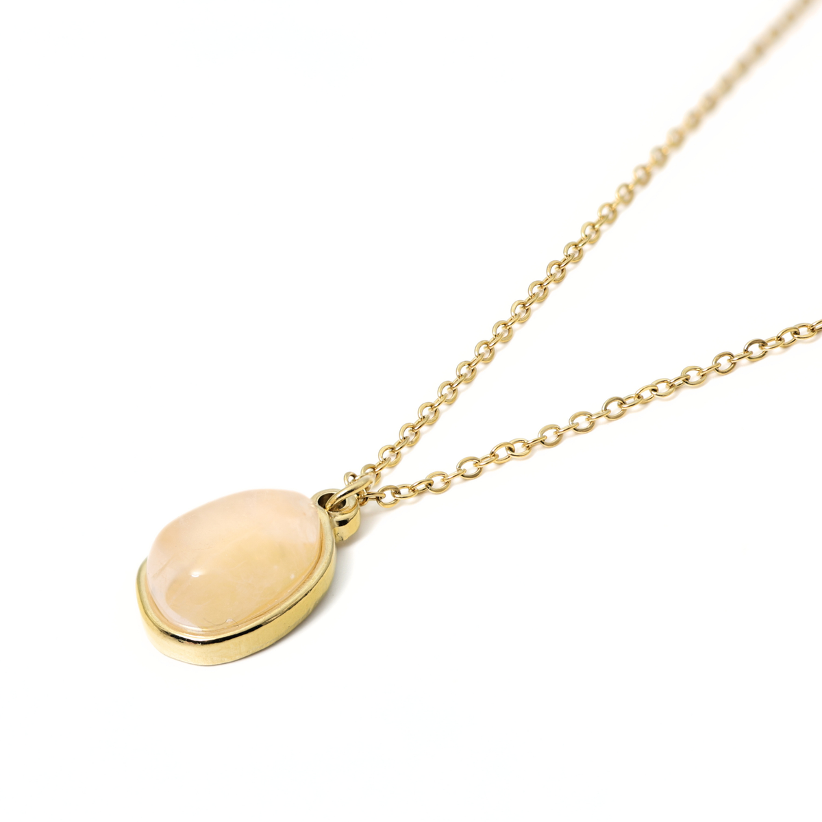 Cleo Edelstein Halskette - Rosenquarz & Gold
