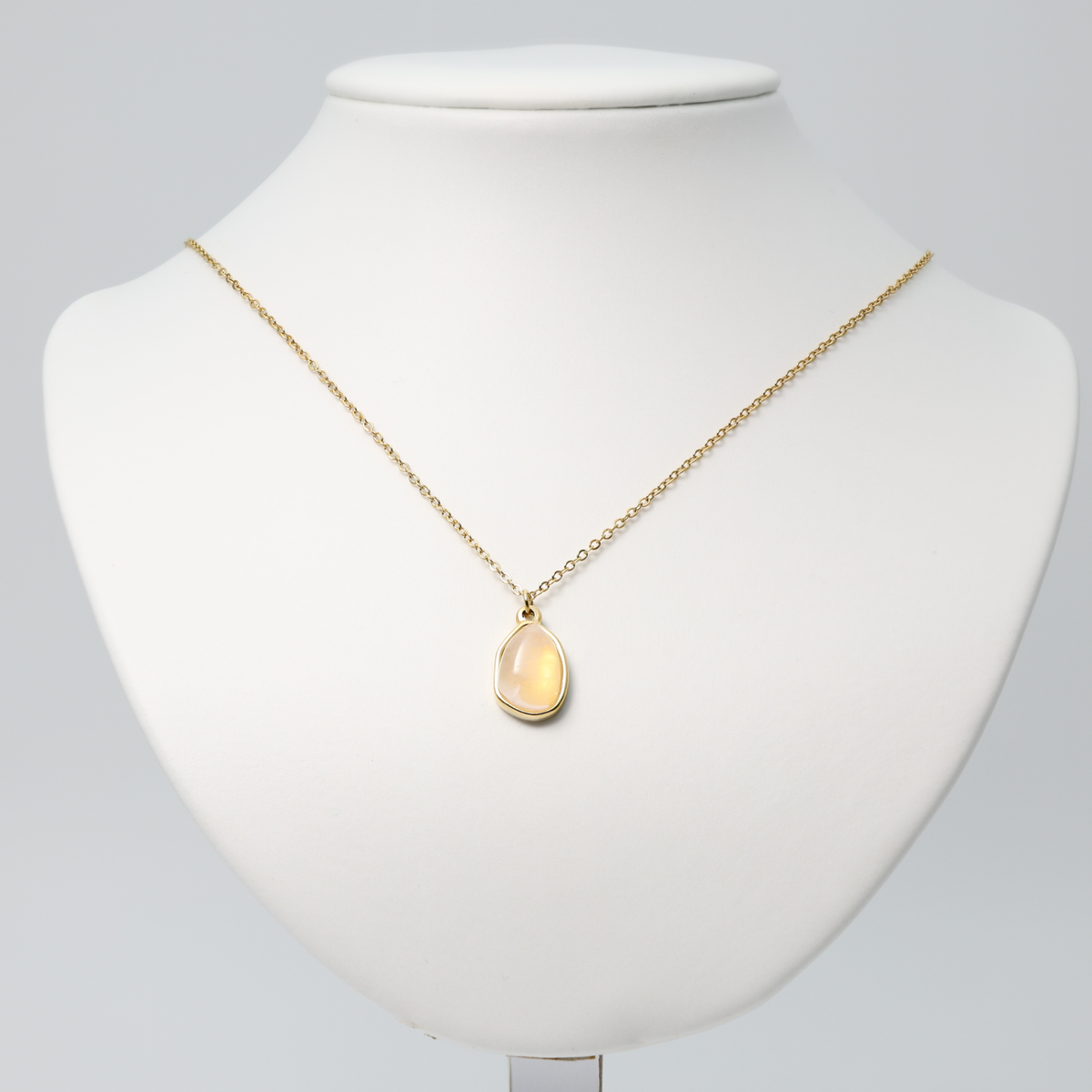 Cleo Edelstein Halskette - Rosenquarz & Gold